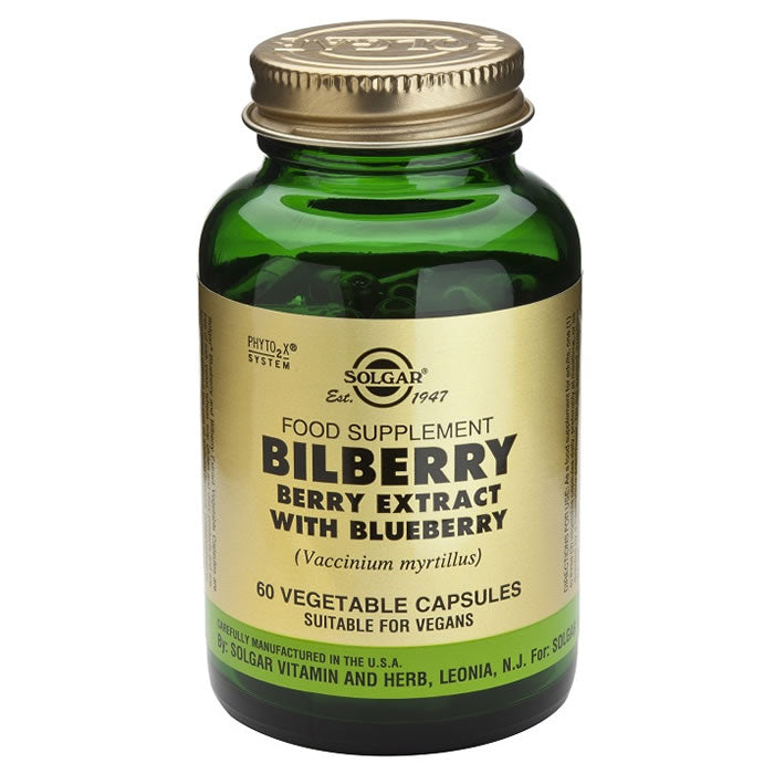 Solgar Bilberry Berry Extract With Blueberry 60 Capsules
