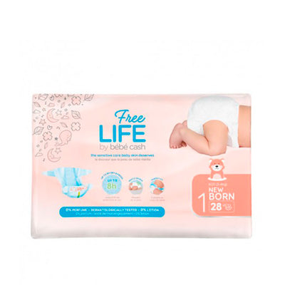 Freelife Bebé Cash Nappy for New Born 2-4kg - Pack of 28 Nappies