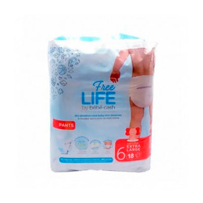 Freelife Bebé Cash Nappy 6 XL 18U - Super Absorbent Nappies for Babies over 16kg