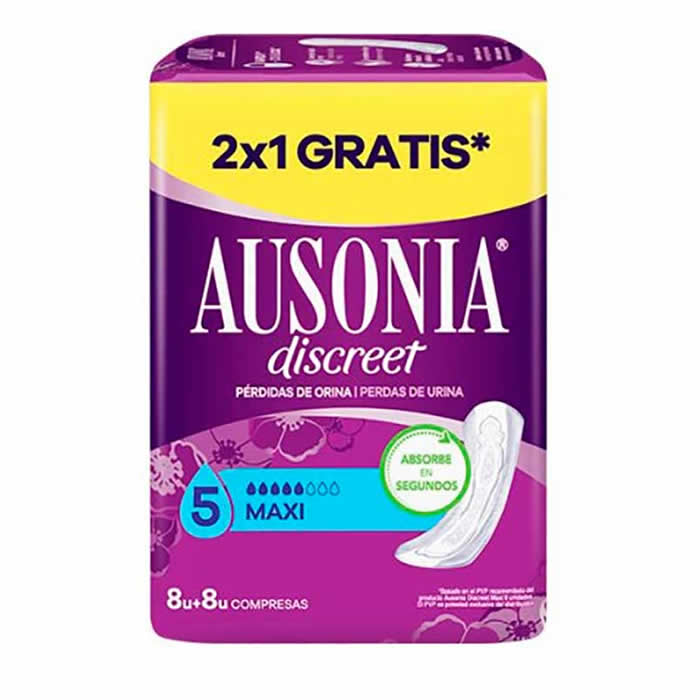 Ausonia Discreet Sanitary Towels Maxi for Urinary Incontinence - Pack of 16