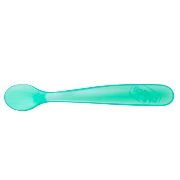 Chicco Duplo Soft Blue Silicone Spoon 6m+ - Set of Two Baby Spoons