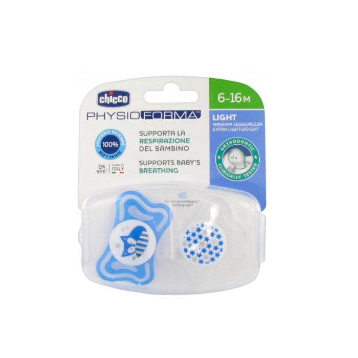 Chicco Physio Light Blue Pacifier 6-16M 2 Pack