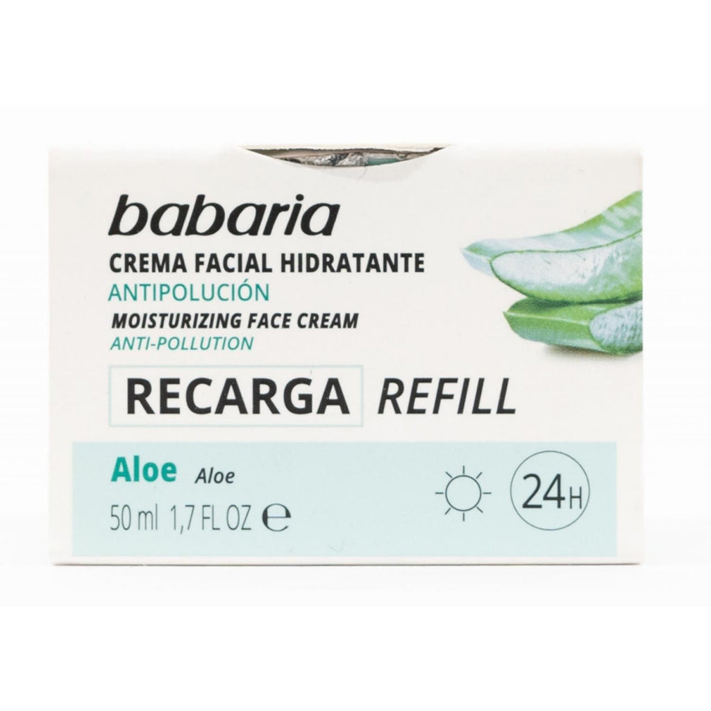 Babaria Aloe Vera Facial Moisturising Anti-Pollution Cream Vegan Refill 50ml