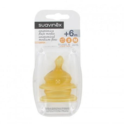 Suavinex Silicone Anatomical Teat with Wide Neck Size 2 M 2-Pack