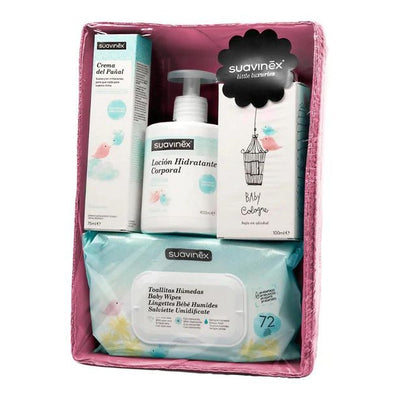 🌸 Suavinex Baby Cosmetic Basket: 4-Piece Set for Girls - Perfect for Your Little Princess! 🎀 A Complete Package for Your Baby Girl's Skincare and Grooming Needs!