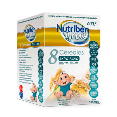 Nutribén Innova 8 Cereals Extra Fibre 600g - Premium Baby Cereal for Healthy Growth and Development
