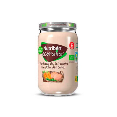 Introducing Nutribén Ecopotito Vegetables and Chicken 235g: A Wholesome Blend of Nutrient-Rich Vegetables and Tender Chicken in a Convenient Jar!