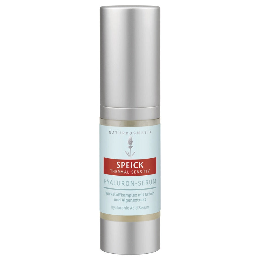 Provided hyaluronic acid serum with immediate effect for the face and cleavage. The finely fruity fragrant, silky-light texture with a highly active active ingredient complex contains intensely moisturizing, purely vegetable hyaluronic acid, skin-protecting, revitalizing ecoot, concentrated algae extract for regulating skin balance and skin-calming bio-aloe vera-gel. The highly concentrated serum supports the skin to fill up its moisture deposits and immediately revitalizes.