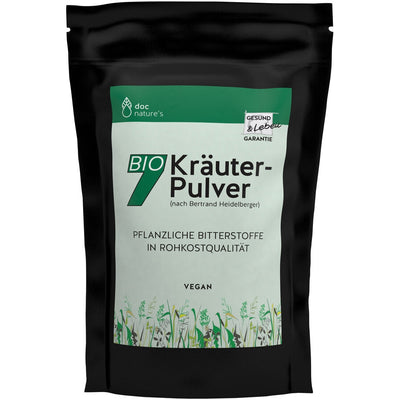 Bio 7 herbal powder (according to Bertrand Heidelberger) + vegetable bitter fabrics in raw food quality + from 7 different natural herbs + from controlled organic cultivation + refill package + vegan